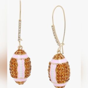 🔹️Betsey Johnson 🔹️Women’s Bejeweled Football Dangle Earrings ✨️🏈